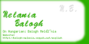 melania balogh business card